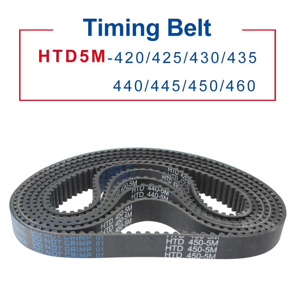 Timing Belt HTD5M 420/425/430/435/440/445/450/460 Circle-arc Teeth Transmission Belt Width 15/20/25/30 mm Teeth Pitch 5 mm