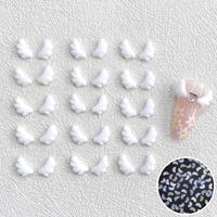 30PCS White 3D Acrylic Angel's Wings Nail Art Charms Kawaii Accessories Parts Manciure Nails Decoration Design Supplies Material