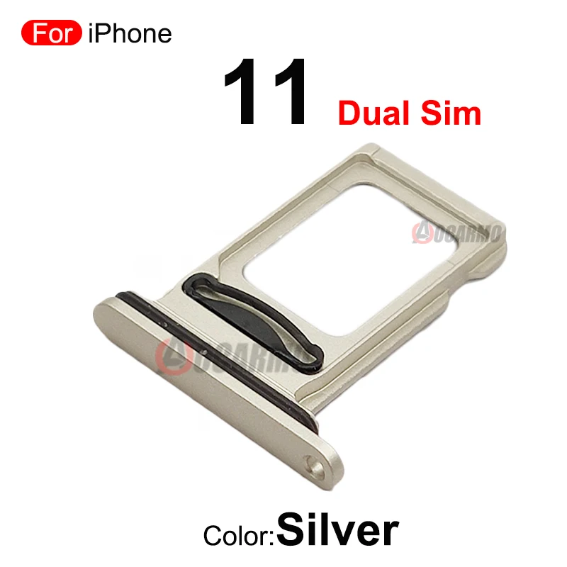 1Pcs/Lot For Apple iPhone 11 SIM Card Tray Drawer Holder Single Dual Slot Replacement Parts