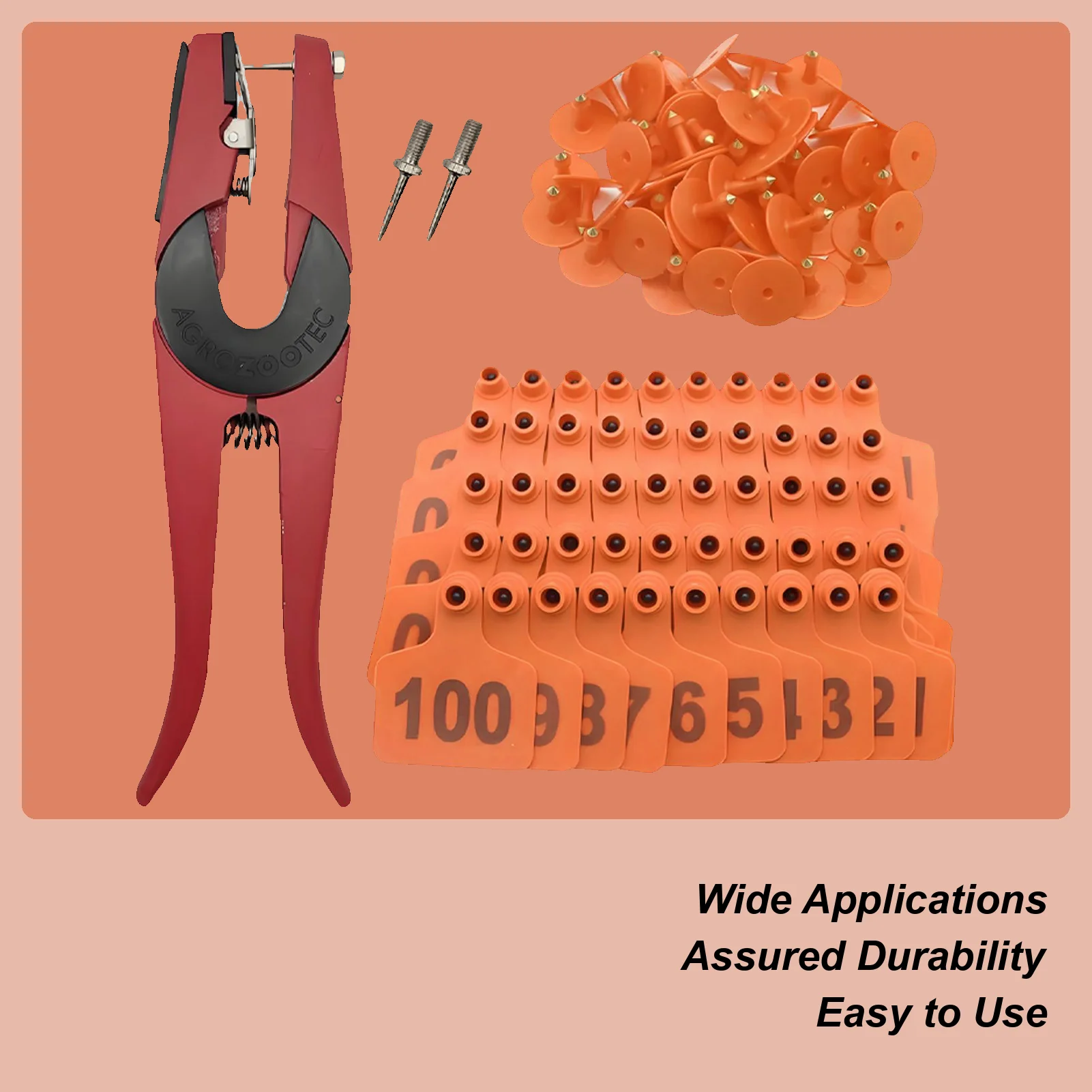 

Ear Tags Sheep Monitoring Labels 001-100 Numbered Ear Tags With Applicator For Wildlife Tracking Beef Cattle Breeding Programs