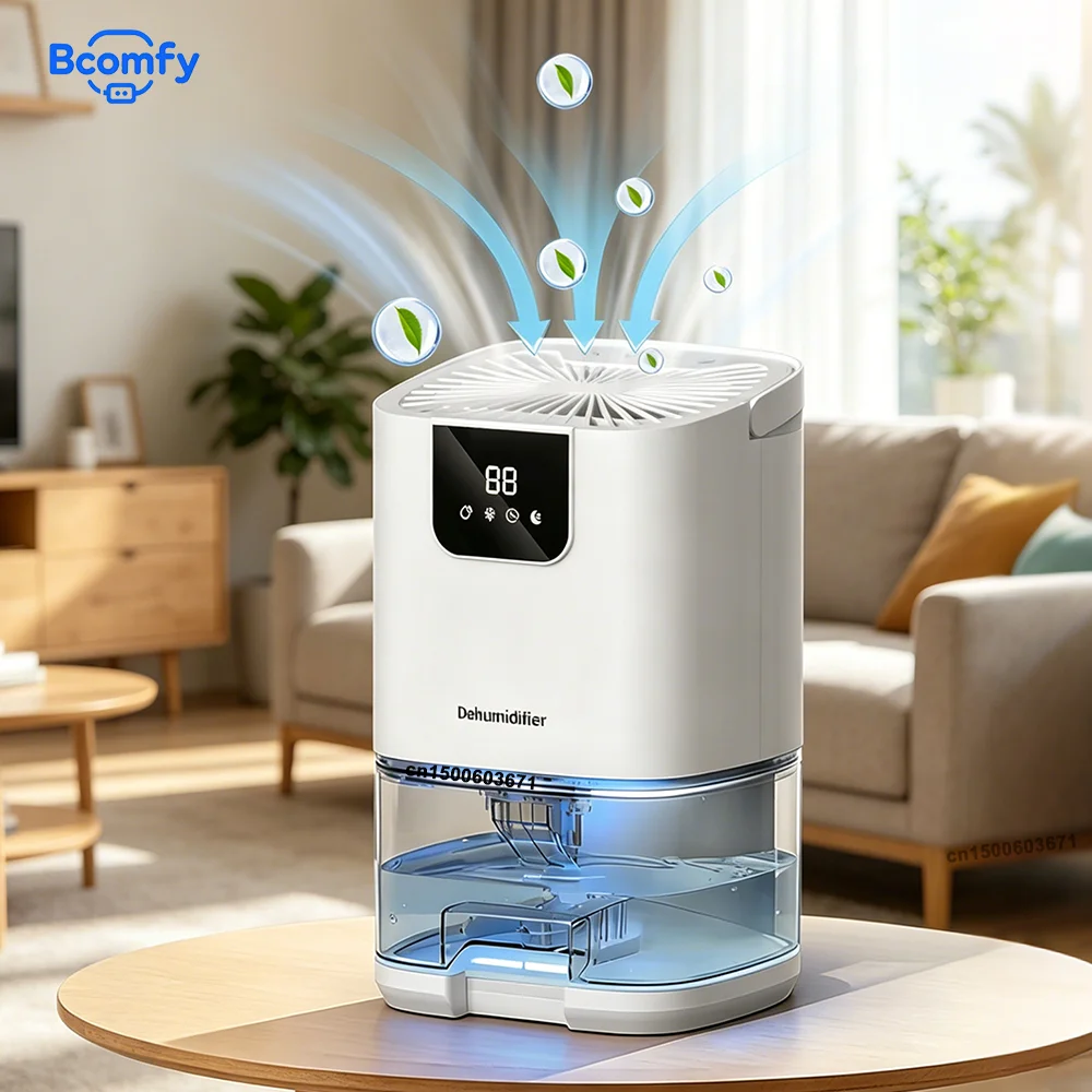 Portable Air Dehumidifier 1000ml Air Dryer Low Noise Moisture Absorber with Night Light Home Bedroom Smart Portable Dehumidifier