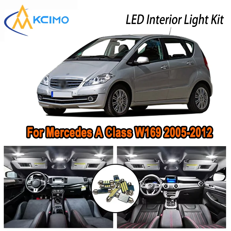 

Для Mercedes A Class W169 2005-2012 2006 2007 2008 2009 светодиодный внутренний купол карта багажника комплект автомобильных светодиодных ламп Canbus без ошибок
