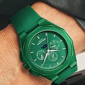 9199 Fashion Business Mens Quartz Watches 5ATM Waterproof Chronograph Watch Latest Silicone Strap Wrist Watch with Moon Phase