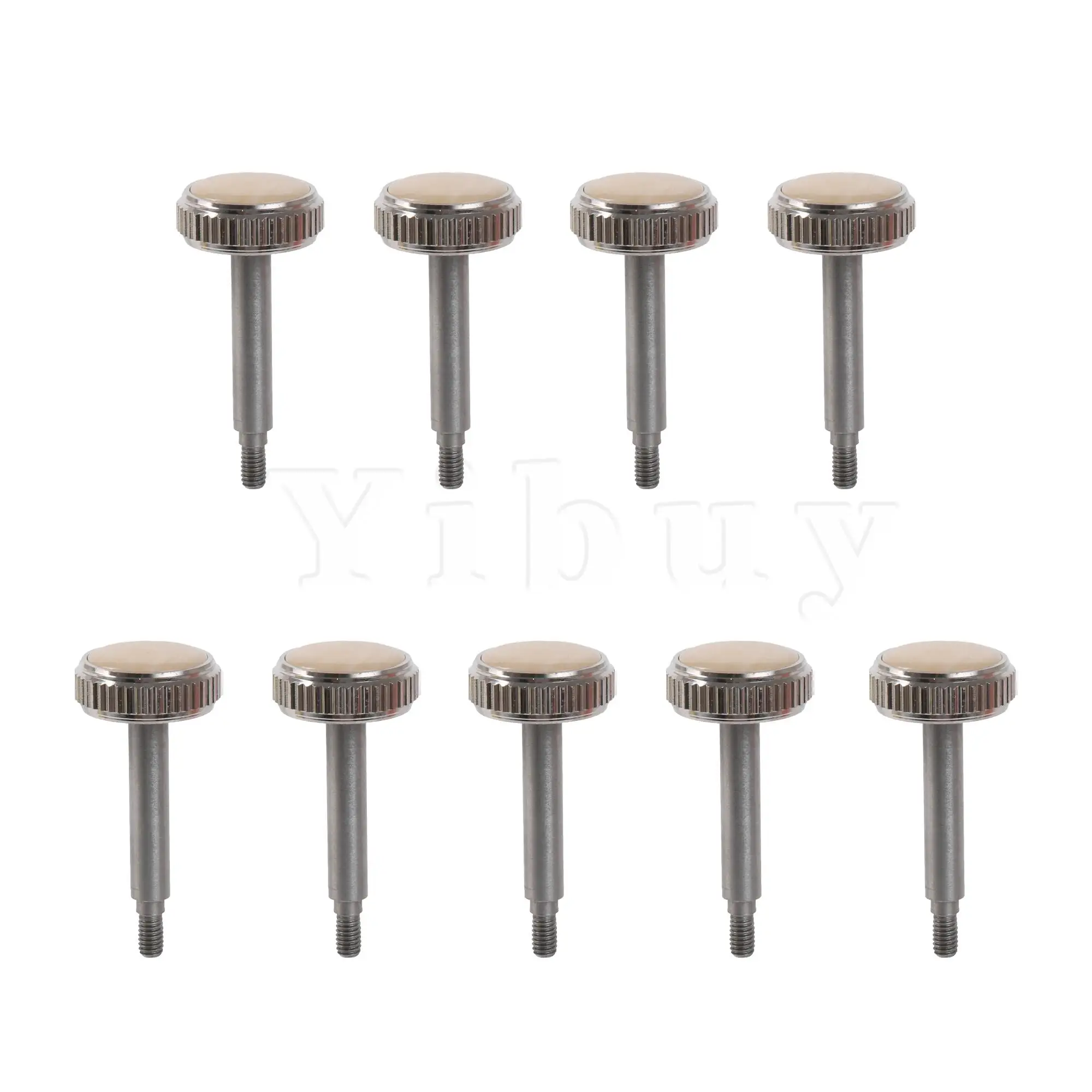 Yibuy 9 x Euphonium Valve Finger Button Brass Nickel Plated Replacement Parts