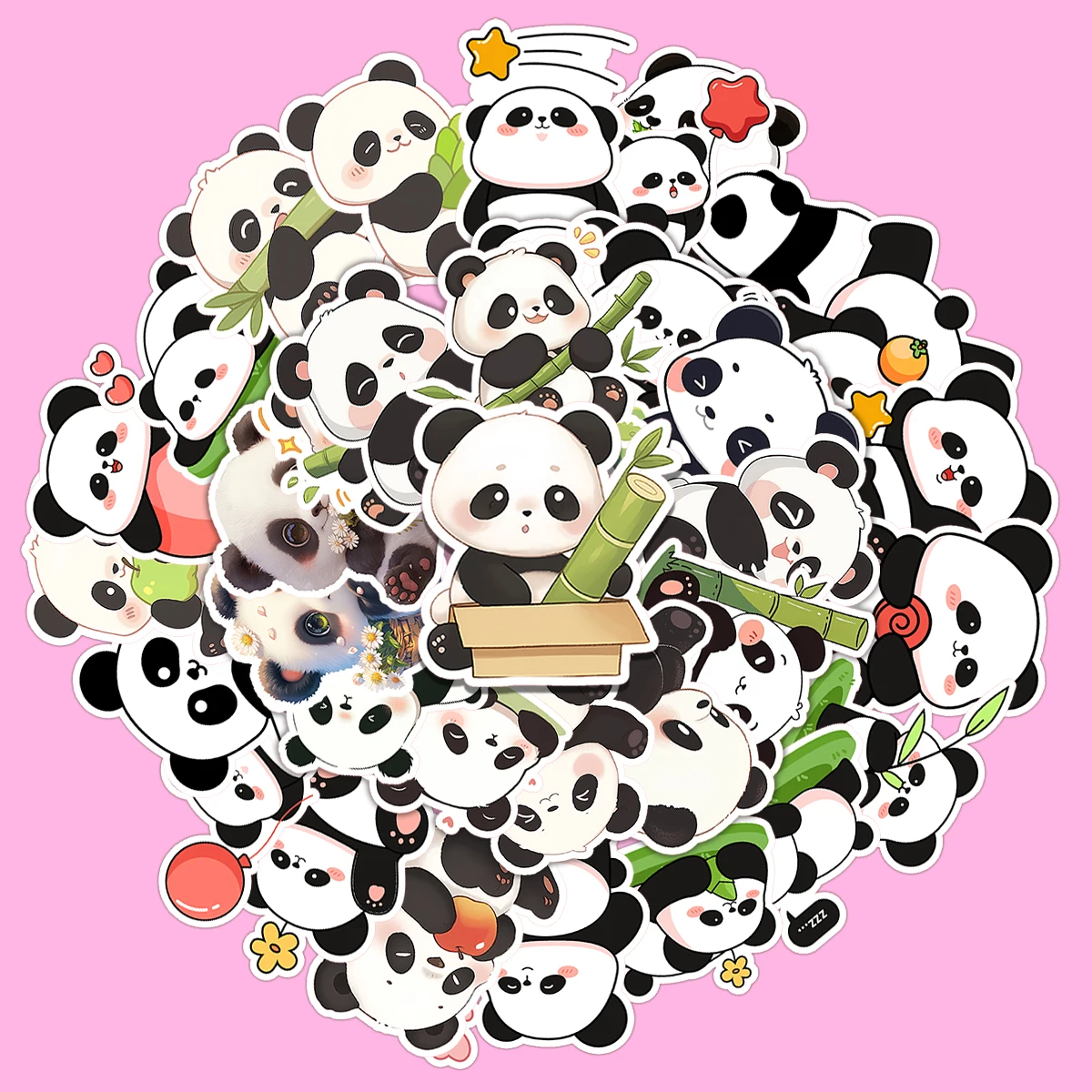 

50PCS Cartoon Cute Panda Animal Personalized Graffiti Creative Helmet Stickers Guitar Mobile Skateboarding Car Desktop Decoratio