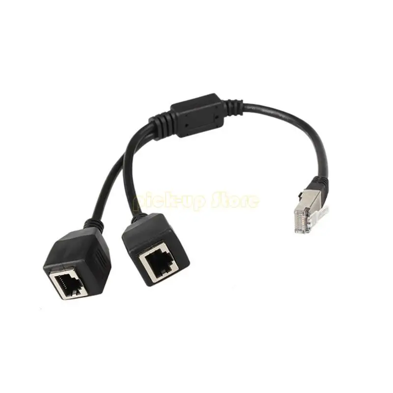 Q5WA 1 إلى 2 طرق RJ45 LAN Ethernet Cable Cable Female Flemiter Mosted Moster
