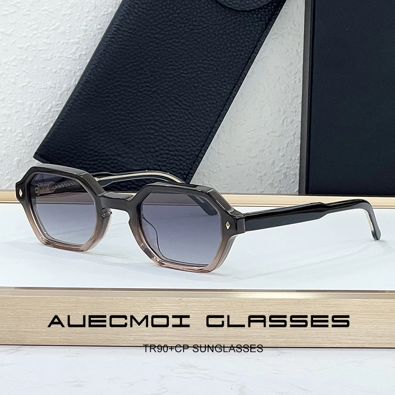 

Vintage Punk Hexagon Sunglasses Small Frame Luxury Brand Designer for Men Women Outdoor Driving Rivet Detail Popular Style