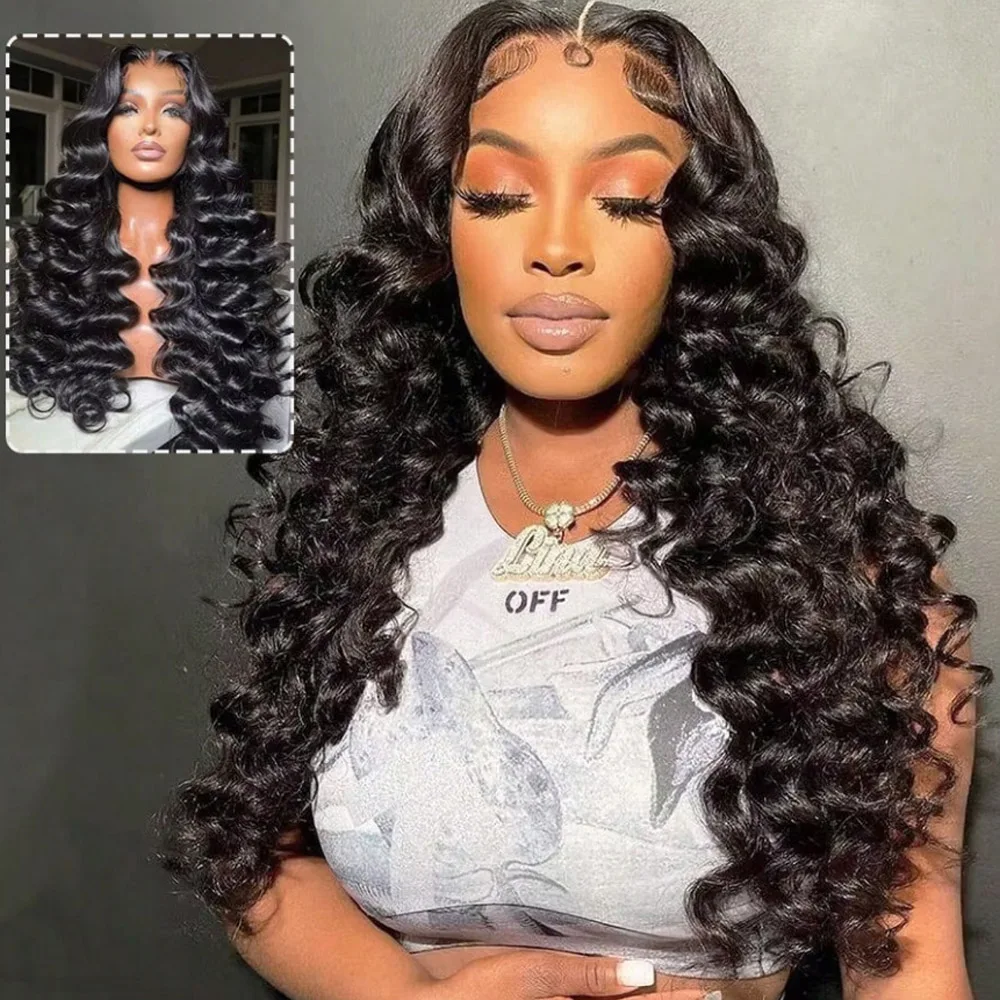 

28-дюймовые глубокие волны, кружевные фронтальные парики, свободные волны, парики спереди, человеческие волосы, плотность 200%, свободный глубокий парик 13x4 HD, обычные человеческие волосы