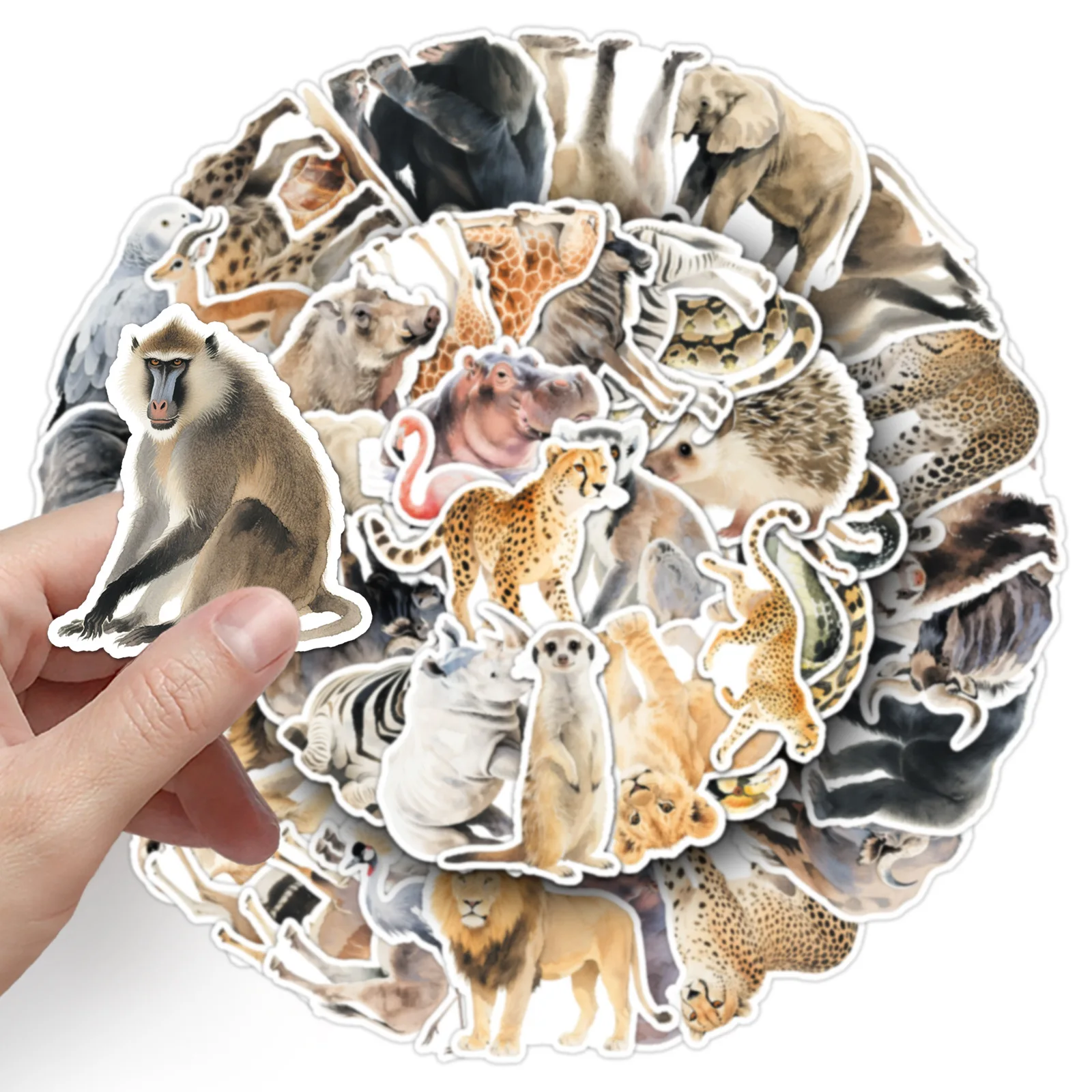 10/30/50 قطعة الحيوان الأفريقي الكتابة على الجدران ملصقات شخصية الكرتون المائية الرياح ليوبارد الزرافة ملصقات الزخرفية DIY بها بنفسك الغيتار