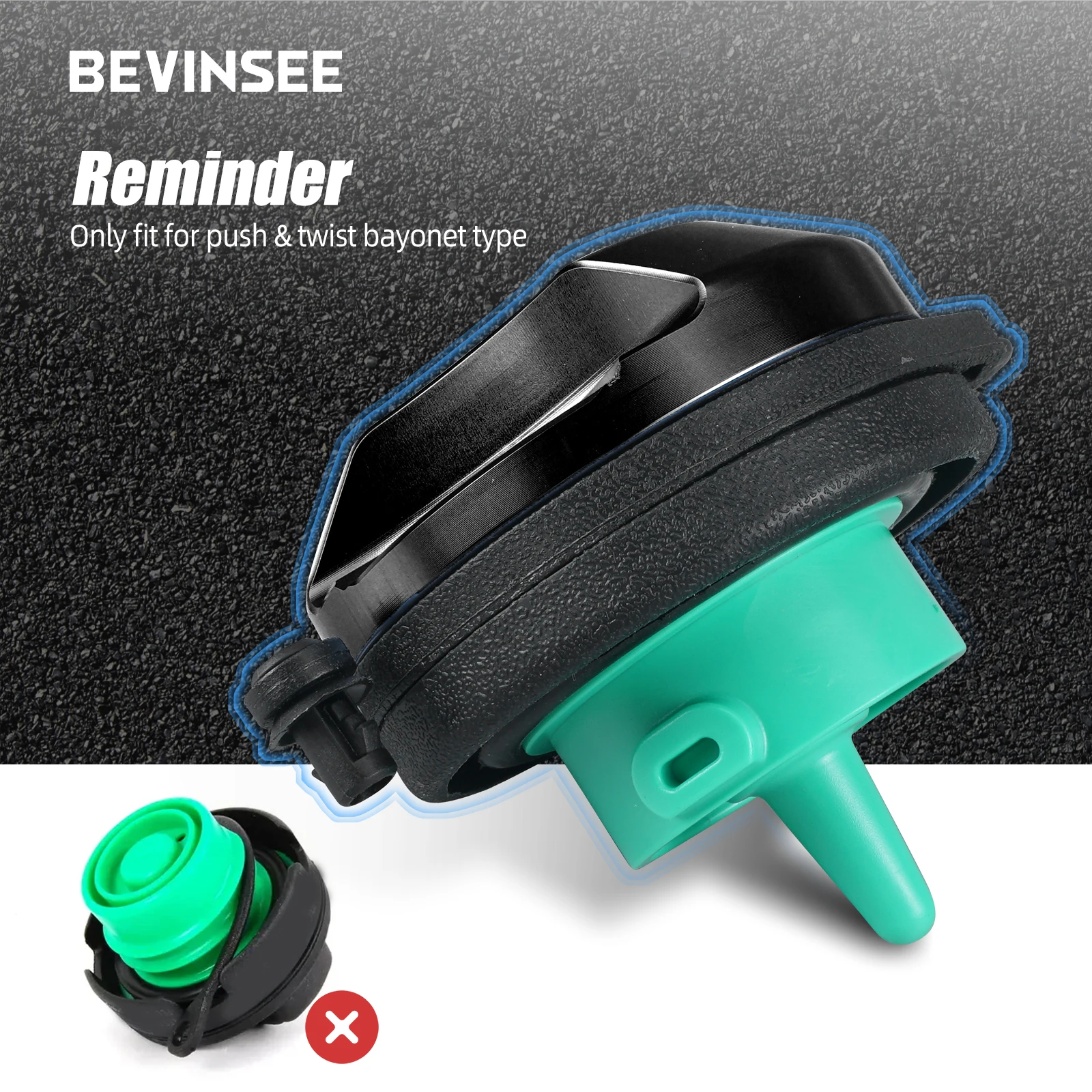 BEVINSEE Aluminum Fuel Cap Fuel Tank Cap for VW Golf 7 for Audi A6 C7 for Audi A1 A3 A4 A5 A6 A7 Q3 Q5 Q7 5C0201550T 5Q0201550L