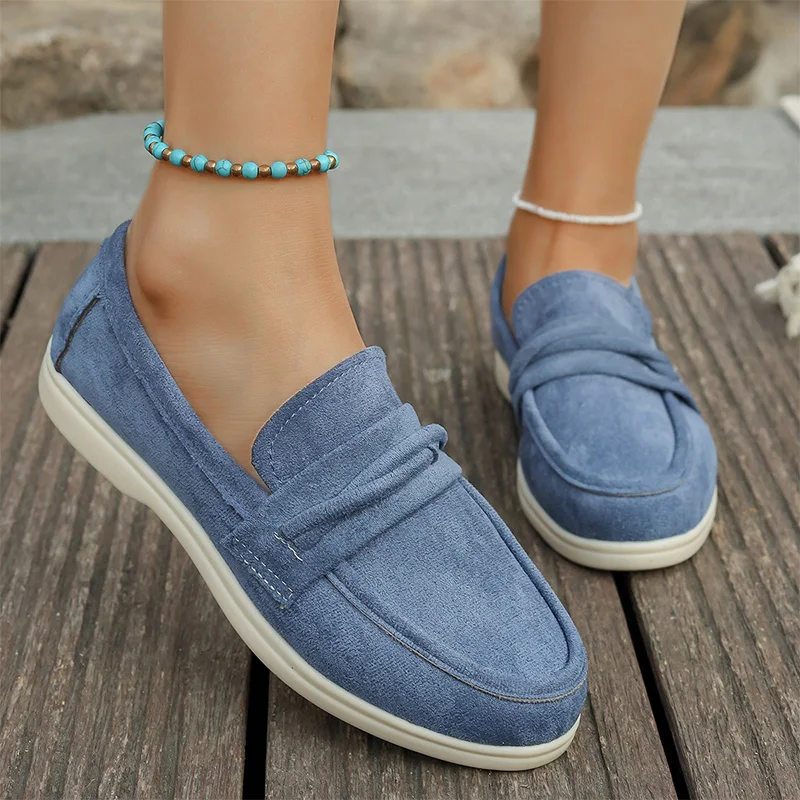 

Women Loafers Shoes Flats Sandals Casual Sport Sneakers 2025 Brand Running Walking Shoes Suede Comfort Shallow Zapatillas Mujer