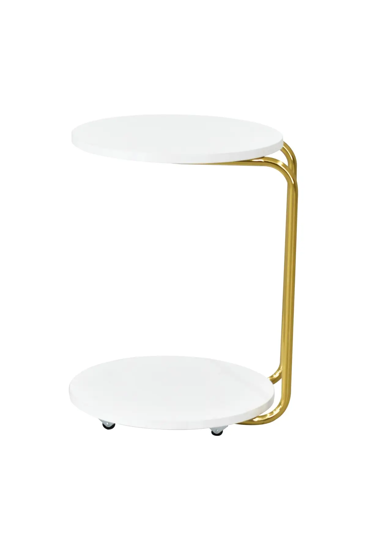 Emr multi-purpose roda mdf ouro branco pé c mesa de centro
