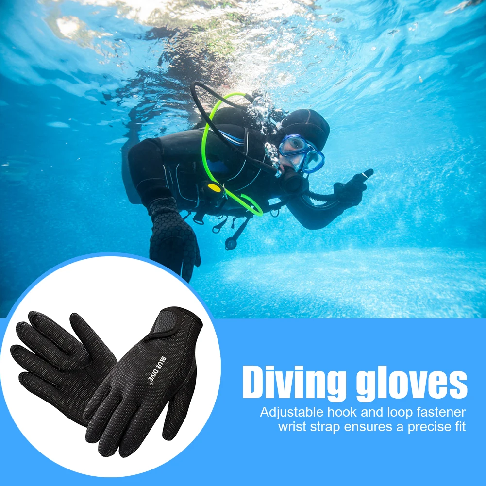 1.5mm Wetsuit Gloves Adults Women Men Five Finger Warm Wetsuit Winter Gloves Swimming Gloves for Scuba Diving Snorkeling Surfing