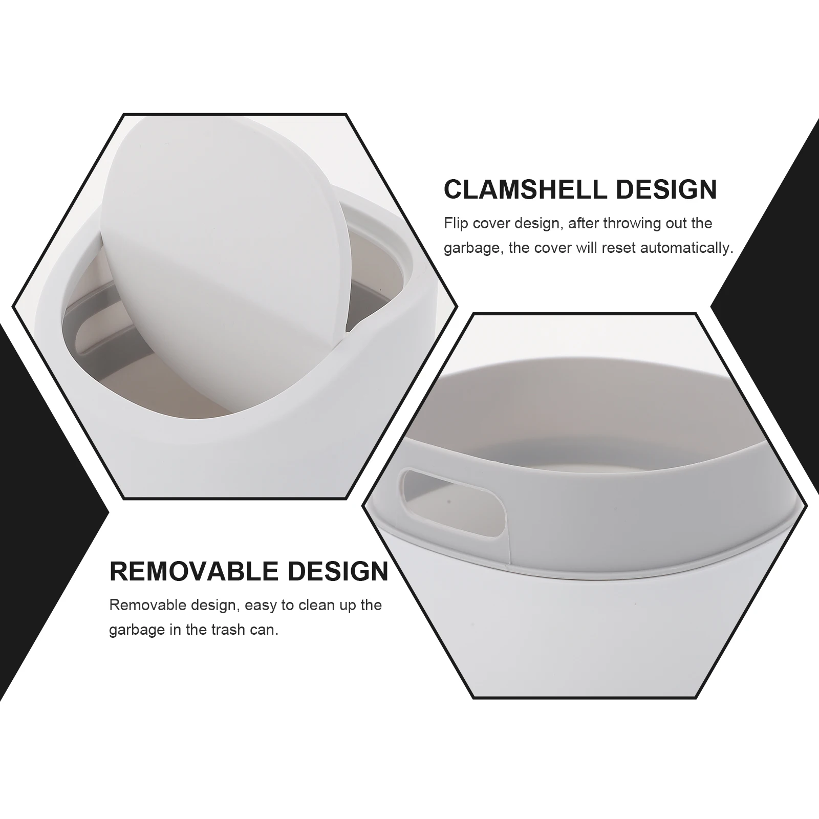 

1pc Mini Trash Can Desktop Household Garbage Can Plastic Waste Container Lid Small Trash Bin Office Home Use Pen Holder Debris