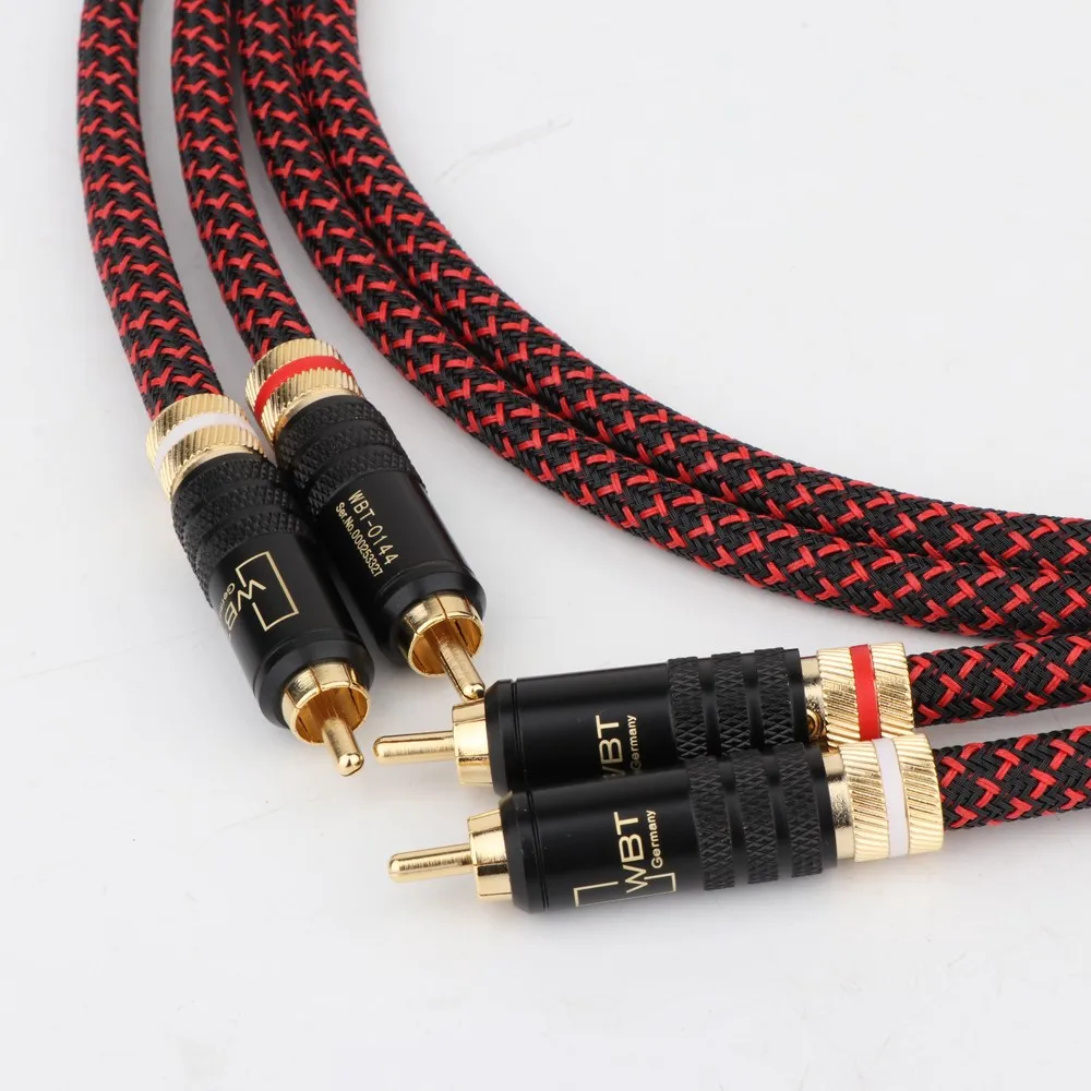 Kabel audio HiFi Audio HiFi z czystej miedzi Kabel połączeniowy RCA z pozłacaną wtyczką RCA