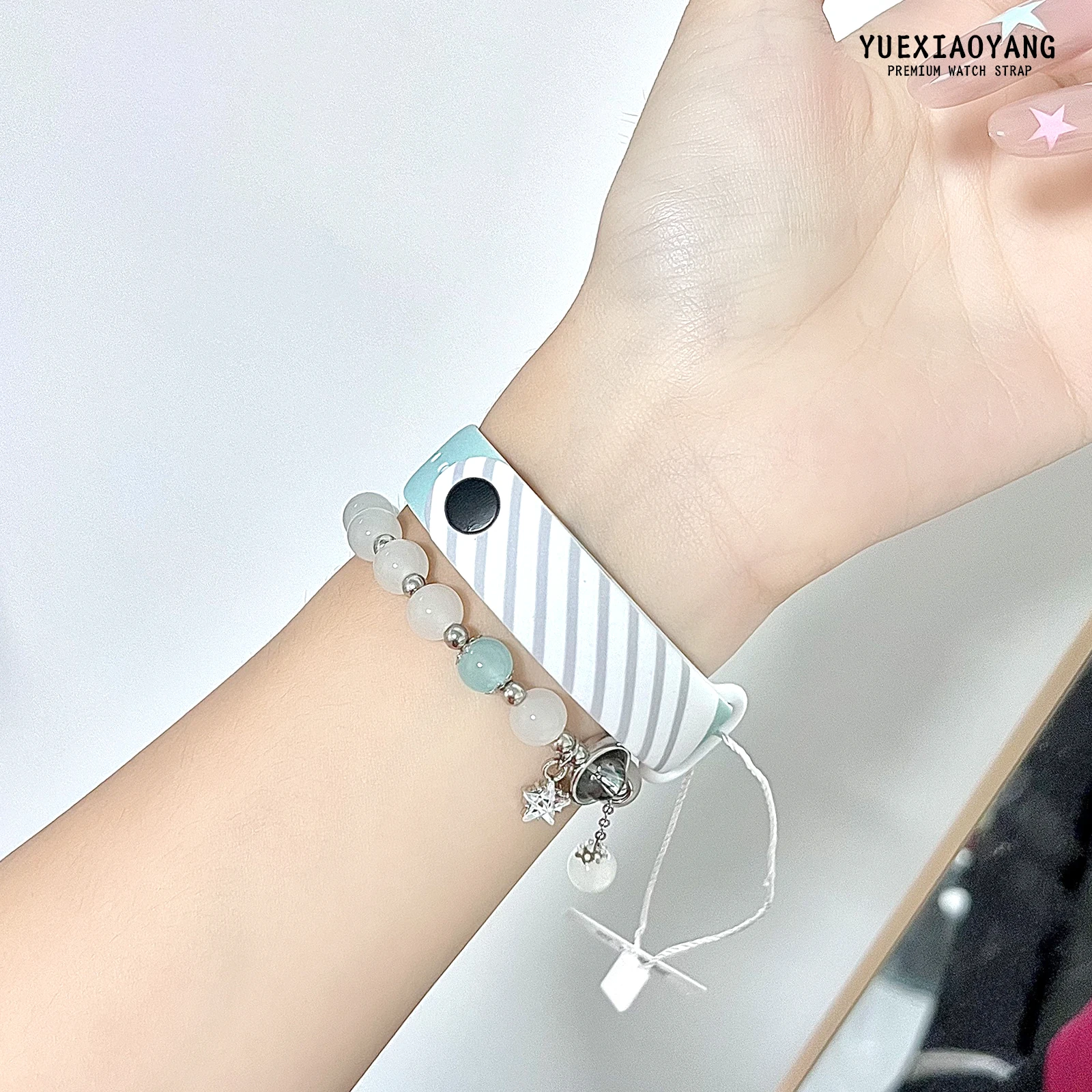 Two-color line Printed Wristband for Xiaomi Mi Band 10 9 8 Wrist Strap Replaceable Bracelet for Mi Band 10 9 8 Smart Watchband