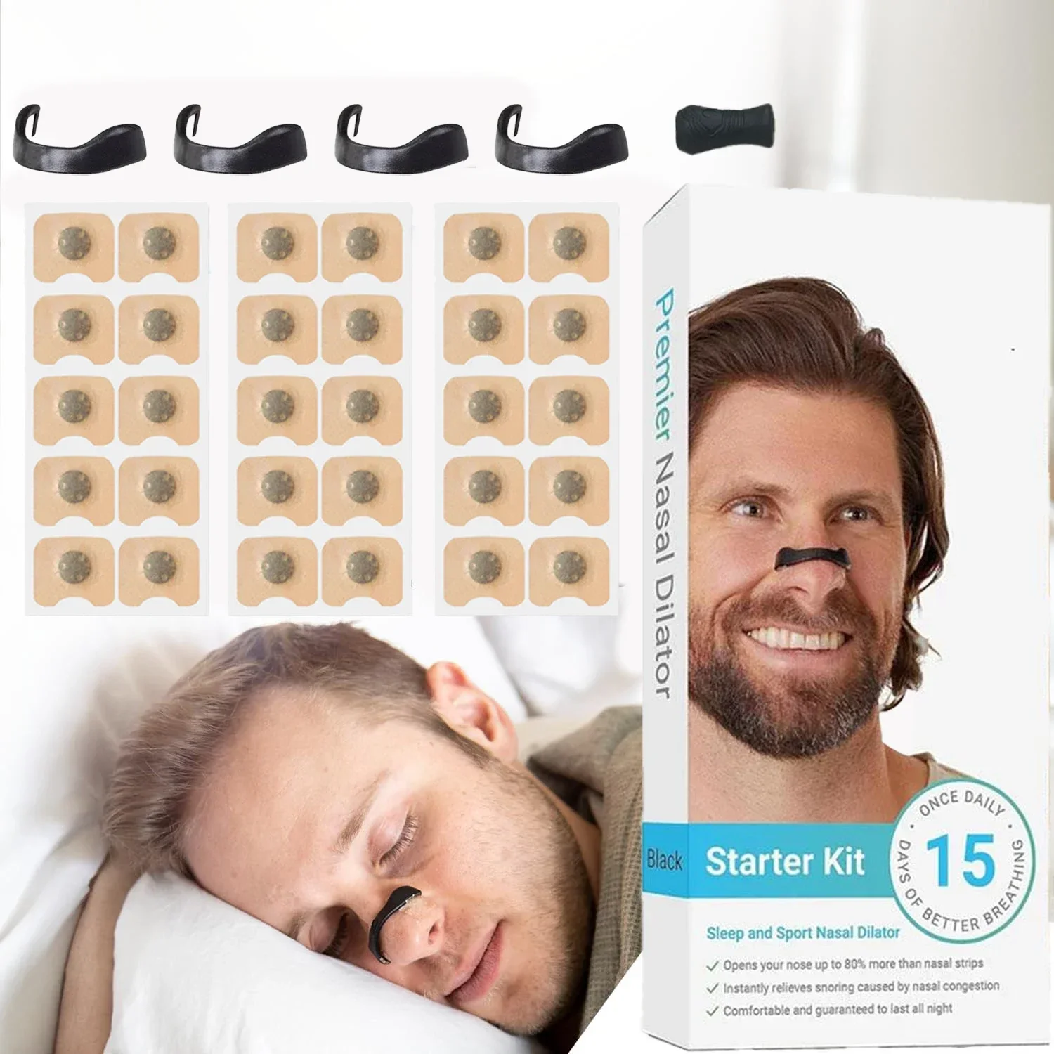 Anti snoring Nose Clip Device Nasal Breathing Dilators Magnetic Nose Strips Increase Air Intake Improve Sleeping Reduce Snoring