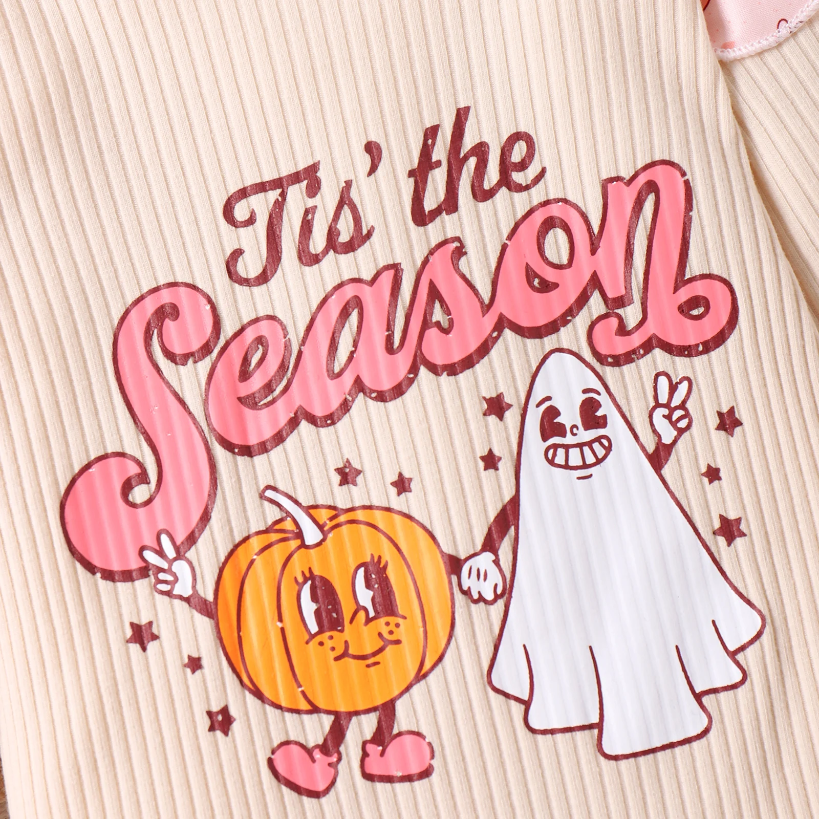 Autumn New Style Girls Aged 0-2 Are Sweet And Cute, Design, Round Collar Apricot Color Long-Sleeved Halloween Jumpsuit