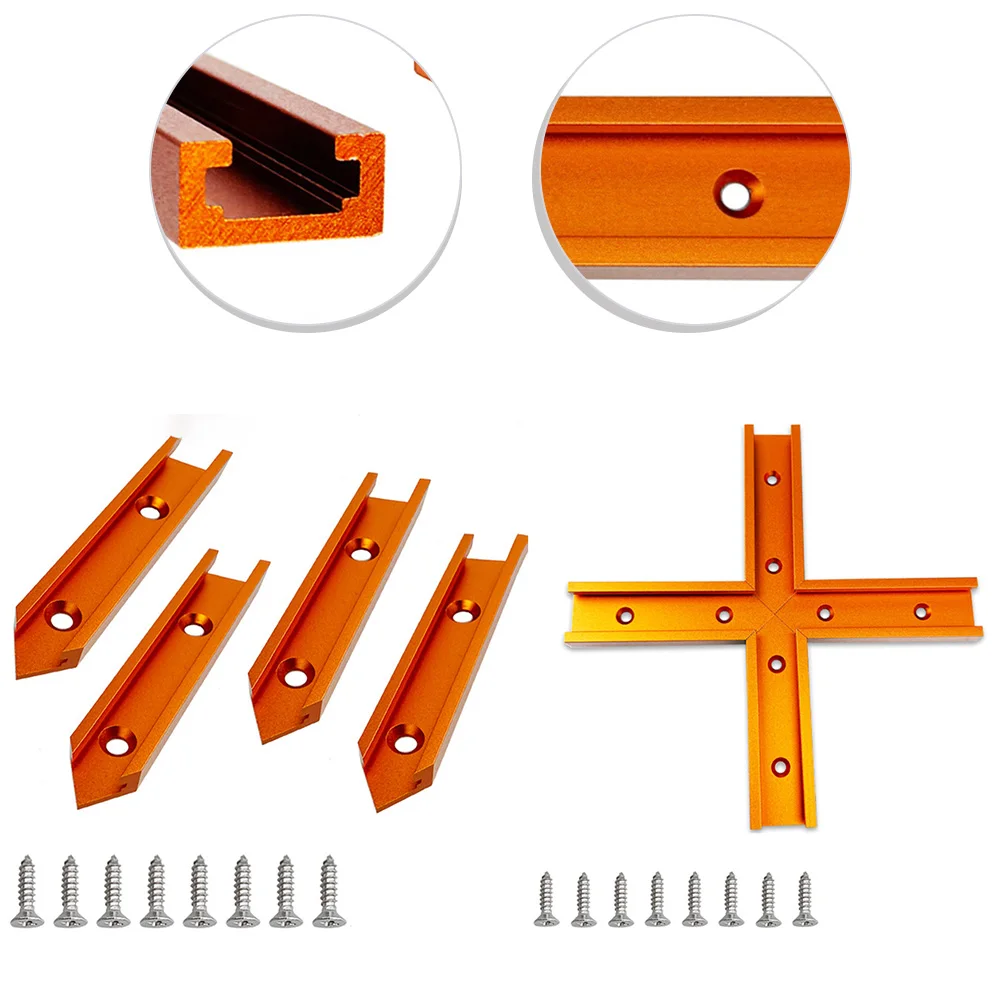 T-Track Intersection Slot Woodworking Chute Miter Gauge Guide Rail With Holes Drill Bits Saw Blades Cutting Tools view 4