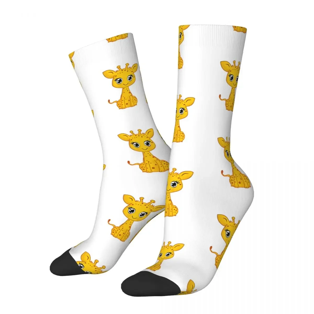 Retro Cute Giraffe_1 Men's compression Socks Unisex Harajuku Seamless Printed Novelty Crew Sock