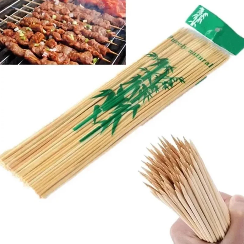 

20cm Disposable Bamboo Skewers Bamboo Barbecue Sticks Outdoor Cooking Barbecue Sticks Fruit Sticks Practical Barbecue Tools