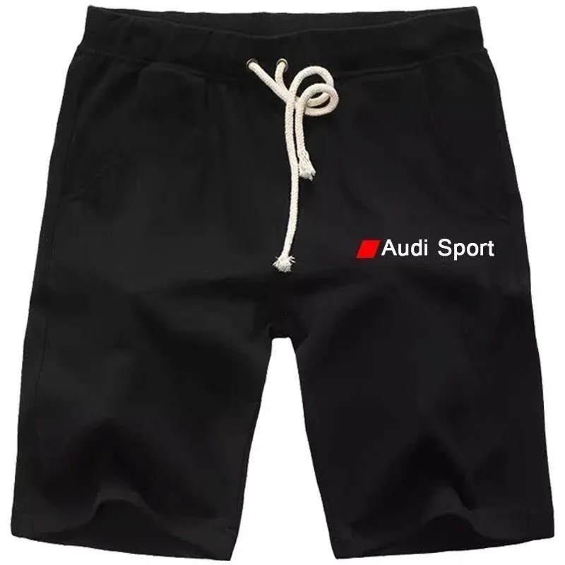 2026 new summer hot selling Audi RS car brand printed quick drying shorts men's trendy casual five quarter pants mid pants