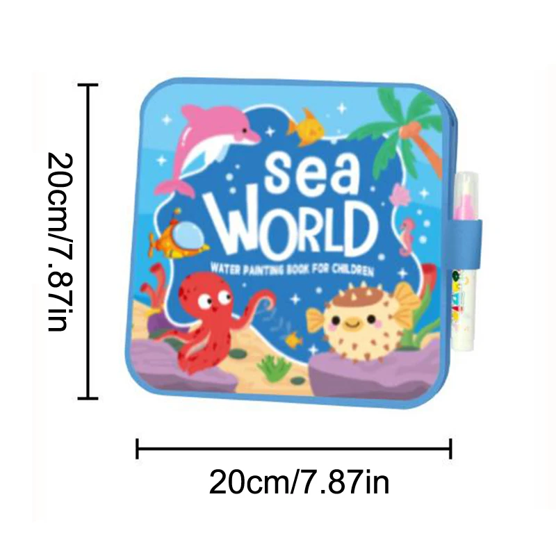 Libro para colorear con agua Montessori, pintura al agua reutilizable, añade agua para revelar colores vibrantes