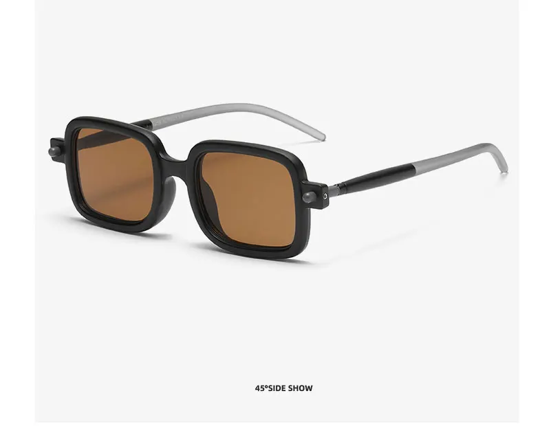 Neue modische quadratische Sonnenbrille für Damen und Herren, Vintage-Markendesigner, Punk-Sonnenbrille, klare Gläser, Spiegelbrille – Detail 14