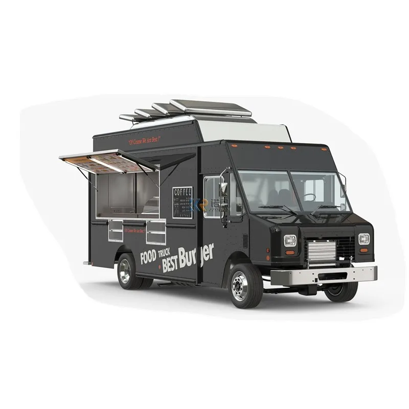 Carrinho de comida rápida para cachorro-quente móvel personalizado com equipamento de cozinha completo, churrasqueira elétrica de rua, reboque de comida para venda