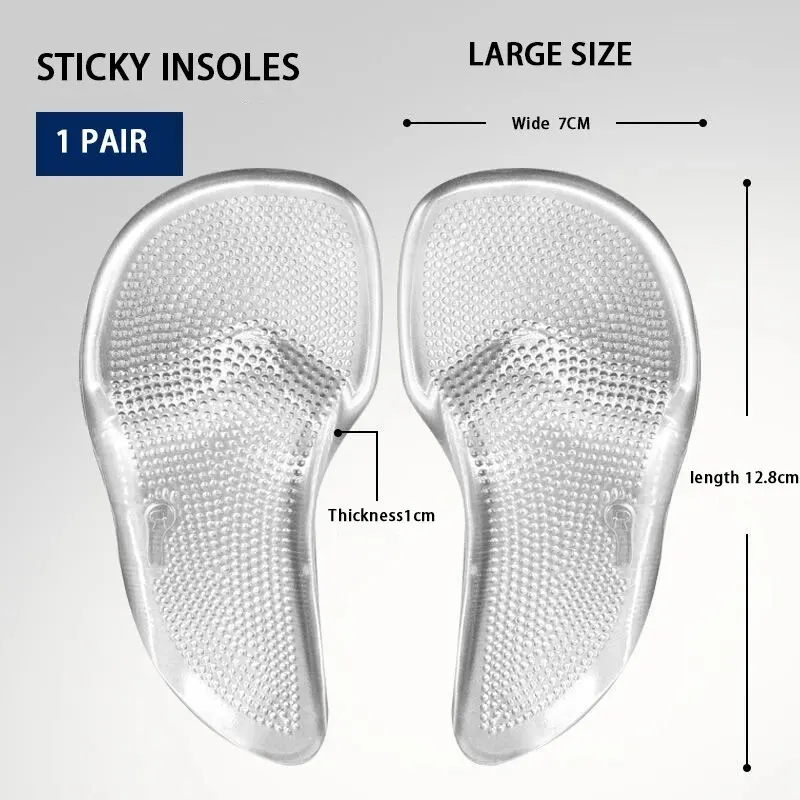 Adult Unisex Silicone Arch Insole To Support Flat Feet Anti-foot Pain Foot Protection High Heels Three-point Arch Insole