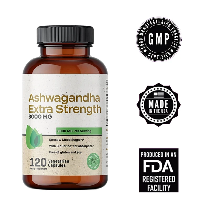 

Ashwagandha Capsules - Helps Relieve Anxiety, Stress. Energy Replenishment, Improved Mood, Improved Concentration,