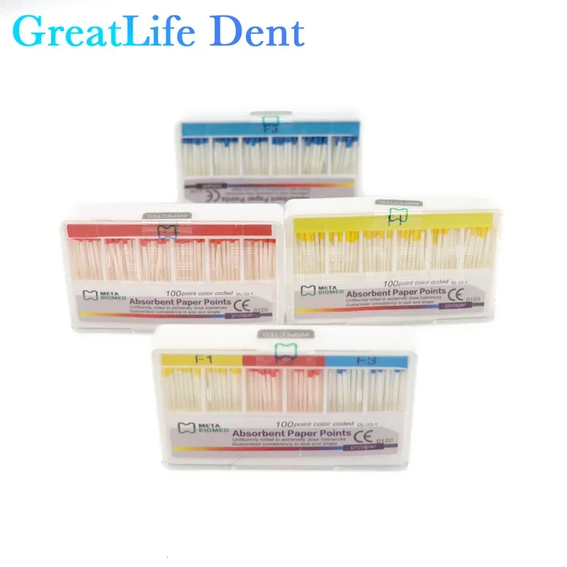 GreatLife Dent 10packs/lot Tips Taper F1 F2 F3 Mutil F4 F5 Size Dental Root Endodontics Moisture Absorbent Paper Points