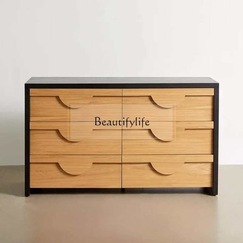 

Nordic Solid Wood Furniture Modern Minimalist Chest of Drawer Multi-Functional Storage Cabinet