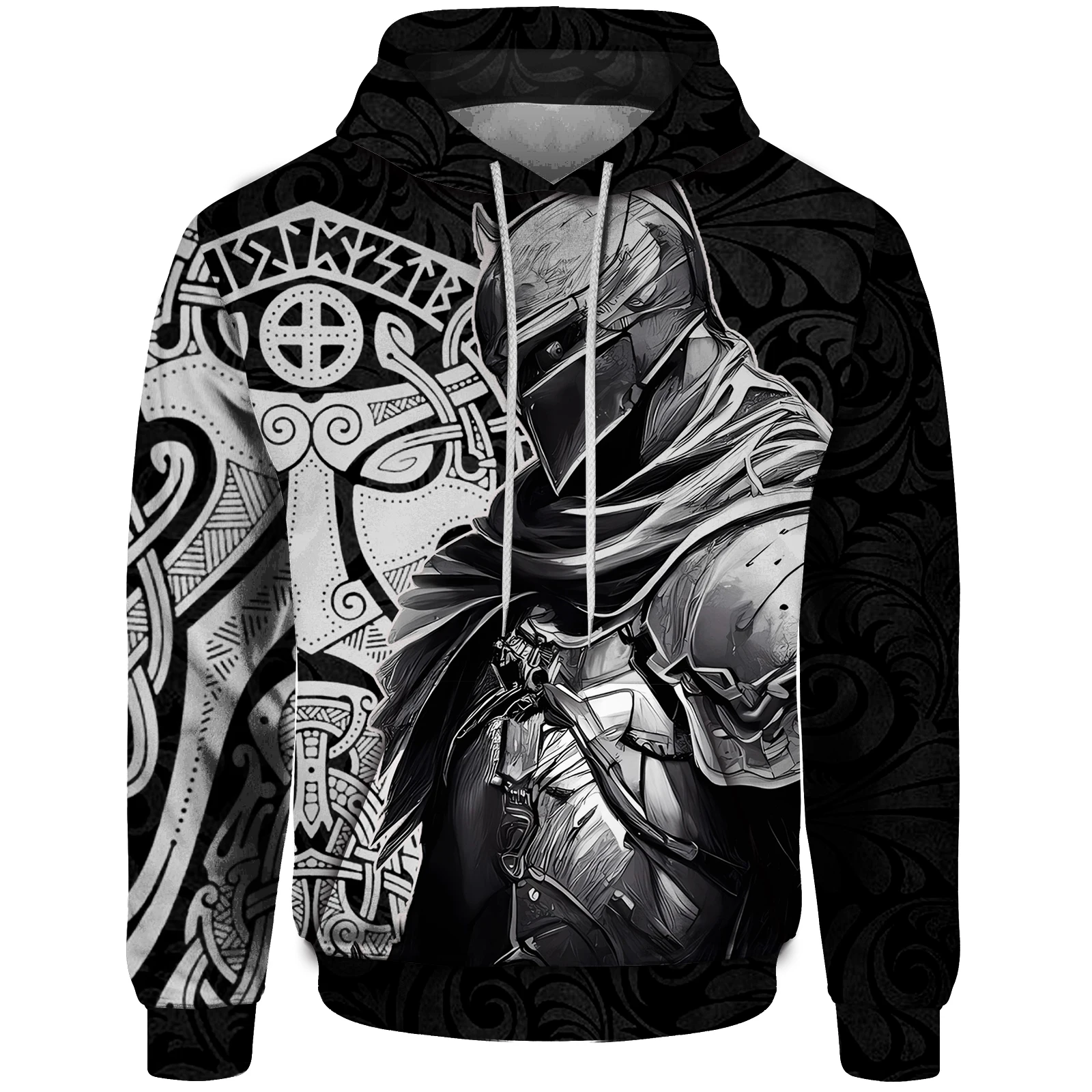 

Fall-Winter 2024 Hoodie Men's Sweatshirt 3D Printed Knight Print Pattern Street Fashion Hip Hop Men's Clothing 100-6XL