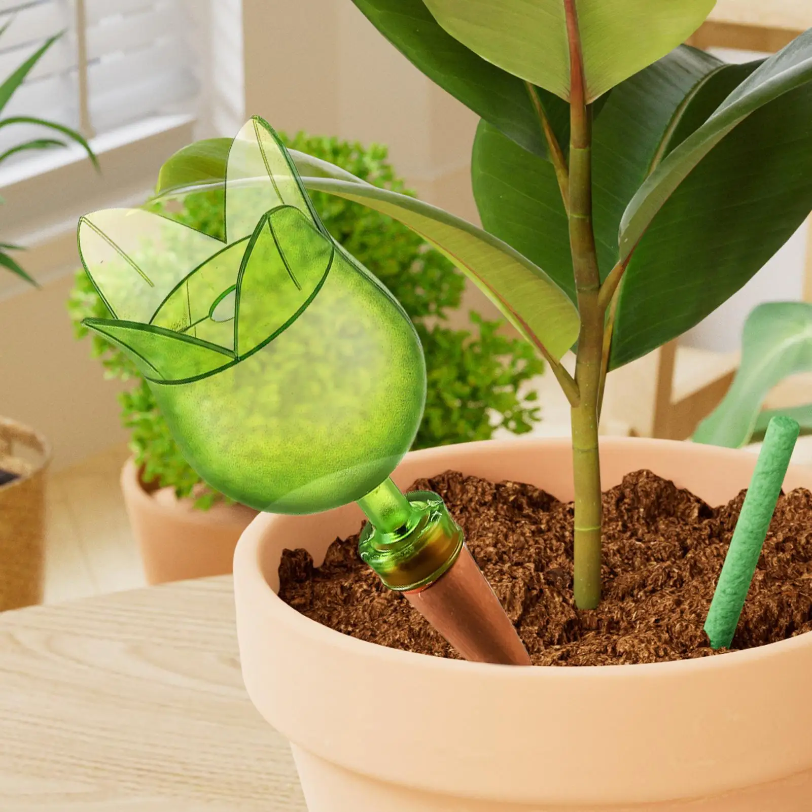 

Plant Self Watering Spikes Precision Irrigation Stakes 5 Pieces Automatic Flower-Shaped Watering Spikes For Garden Lawn