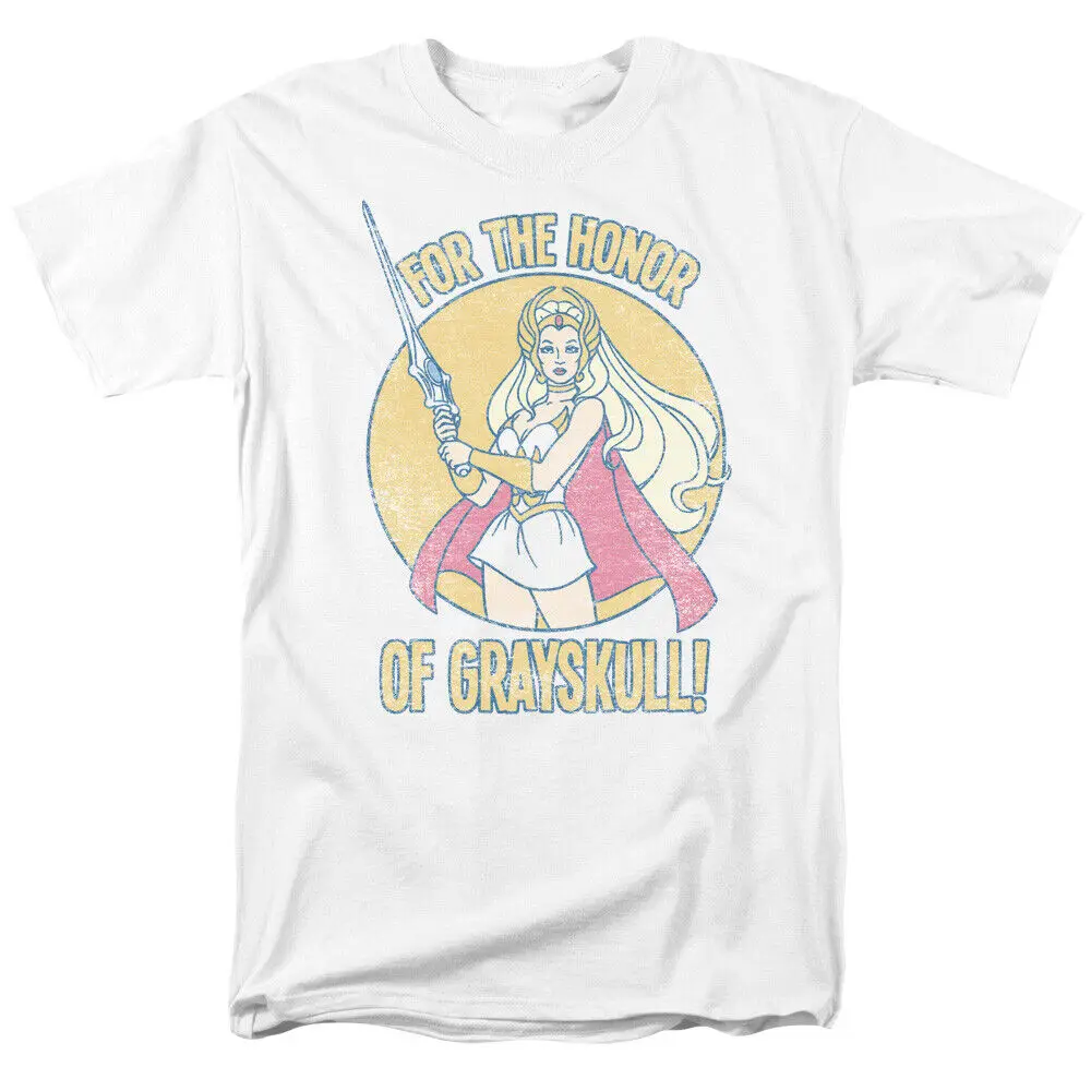 She Ra Honor of Grayskull T Shirt Mens Licensed Cartoon Merchandise White