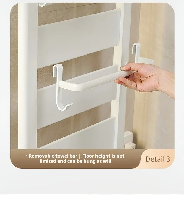 Towel Warmer Rack with Built-Up Timer for Bathroom Plug-in Bath Towel Heater 5-Bar Electric Heated Towel Rack White