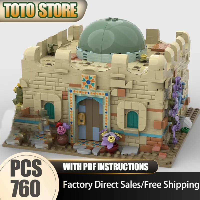 Moc Building Modello di casa araba Tecnologia Regalo Costruzione Castello medievale Modello CIty Street View Assemblaggio fai da te Set di vacanze Giocattoli