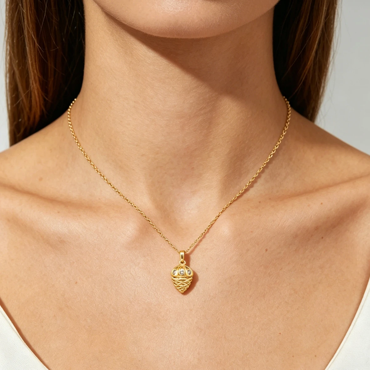 Luck Acorn Necklace Pendants Real Gold 14K Moissanite Women's Pendant Collar Pine Nuts Charms For Jewelry Making Lover Gift