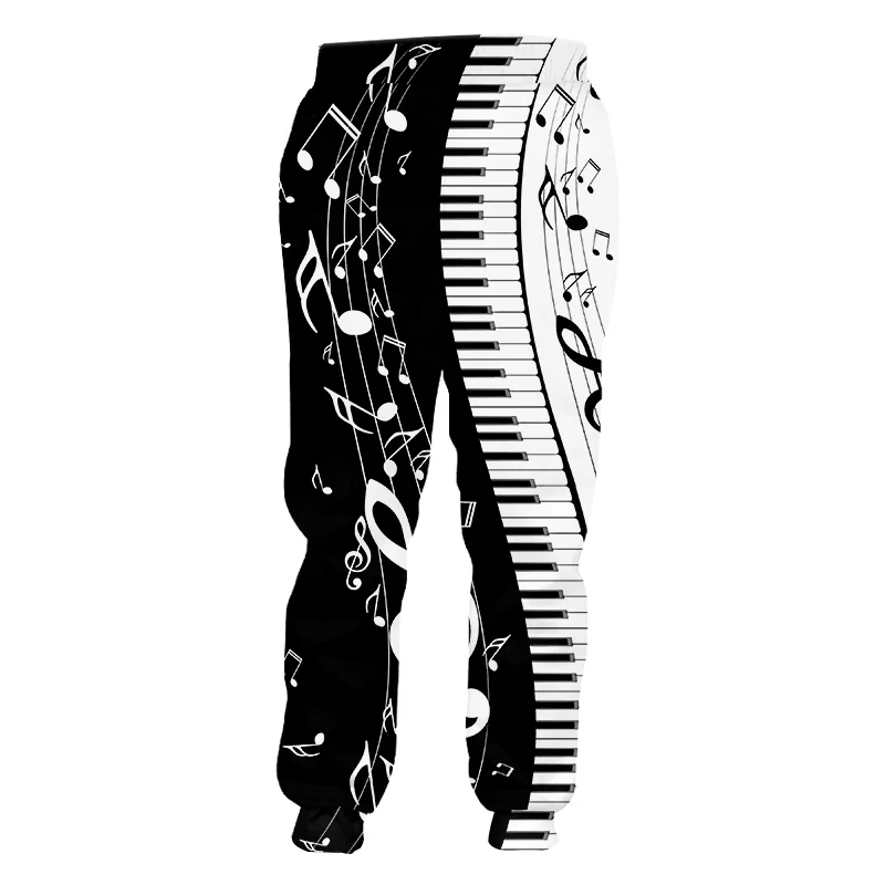 Pop Long Men Y2k Pants Vintage Loose Man Sweatpants Notes Piano Music Casual Camo Joggers Baggy 3D Print Hip Track Gym Trousers