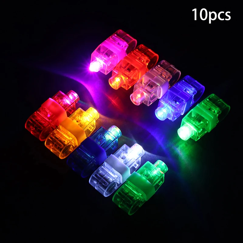 10 قطعة أضواء LED مضيئة اللون توهج في الظلام إصبع مشاعل لعب للأطفال عيد ميلاد الهذيان لوازم الحفلات