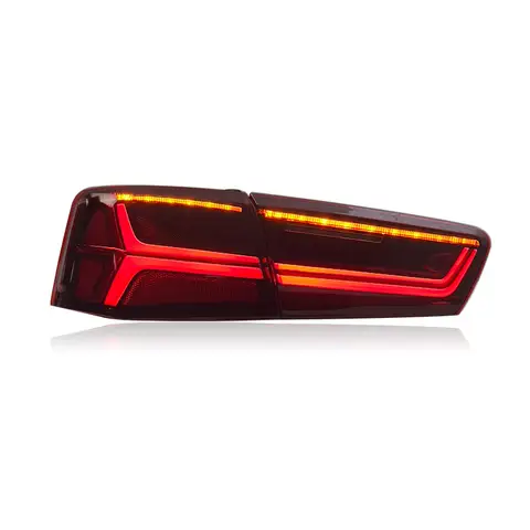Audi A6 A6L C7 2012-2015 용 LED 자동차 테일 라이트 어셈블리 C7PA 흐르는 물 깜박임 안개 DRL 테일 램프 플러그 앤 플레이로 수정됨
