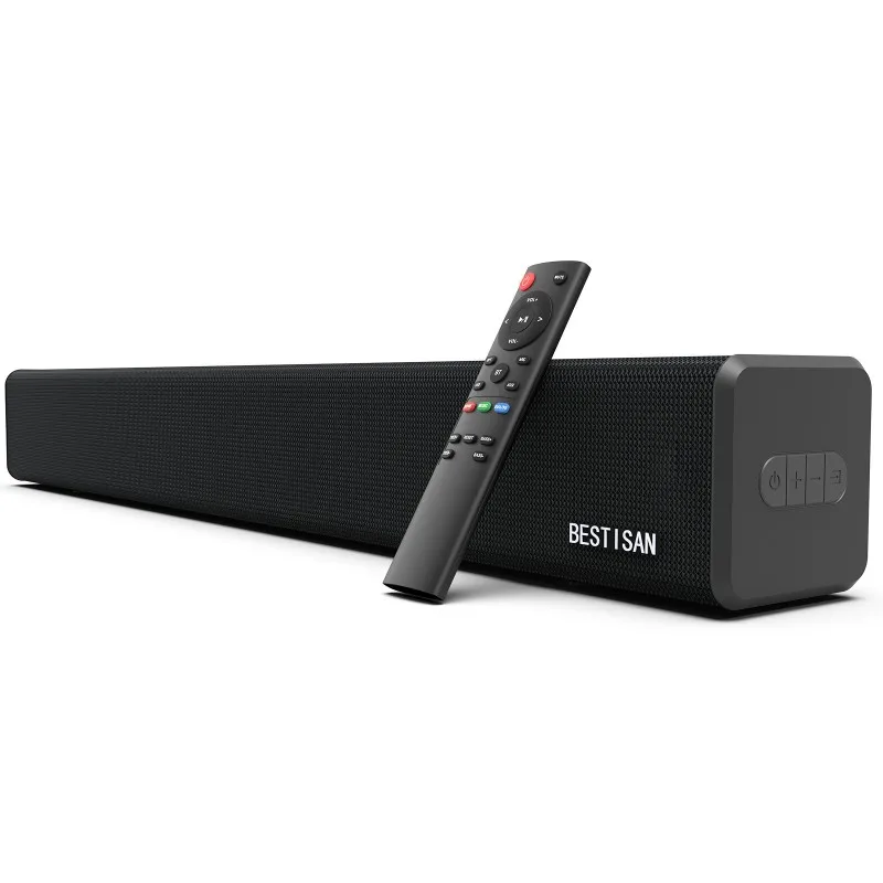 Barra de Sonido HIFI BESTISAN SE02H 2.2 CH con 2 Subwoofers Integrados, Sonido Envolvente 3D, Audio Dinámico, Entrada Óptica, Coaxial, USB, AUX y Bluetooth