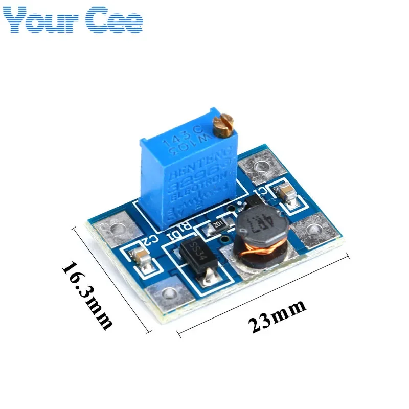 10pcs DC-DC SX1308 Step-UP Módulo conversor de reforço de potência ajustável 2-24V a 2-28V 2A