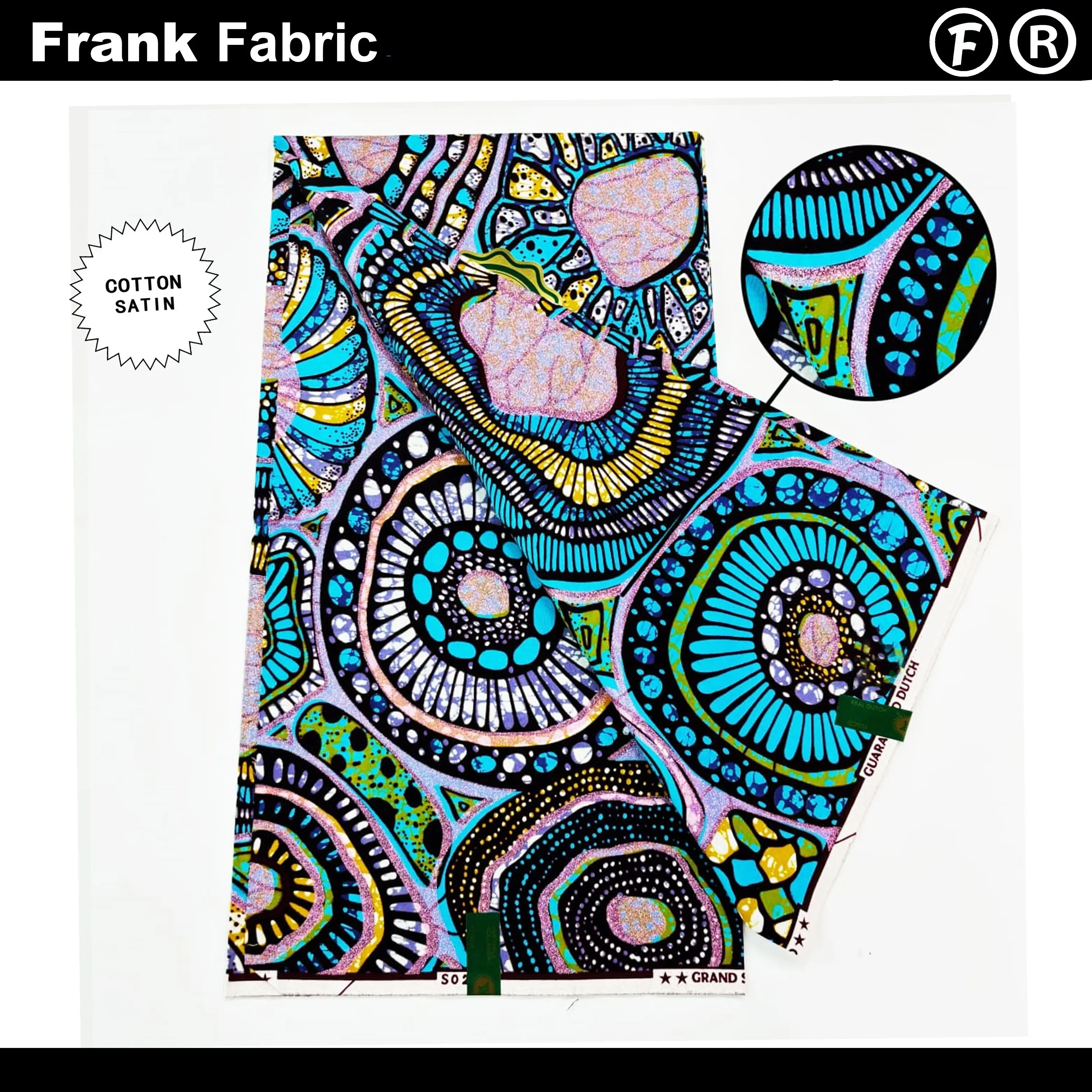 

Сертифицированная оригинальная восковая ткань Hollandais Grand Super, 6 ярдов, голландская красящая ткань Анкара для платья с QR-кодом VLSG0912.003