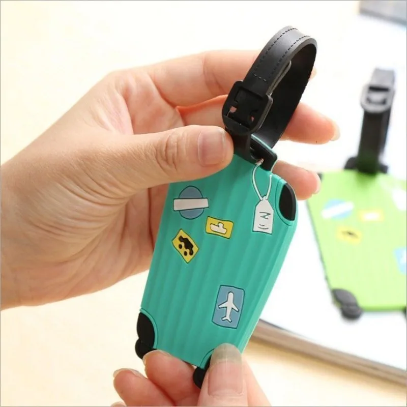 Luggage Box-shaped PVC Luggage Tag, Travel Label, Boarding Pass, Travel Bag with Cartoon Tag, Hanging Tag, Checked Tag