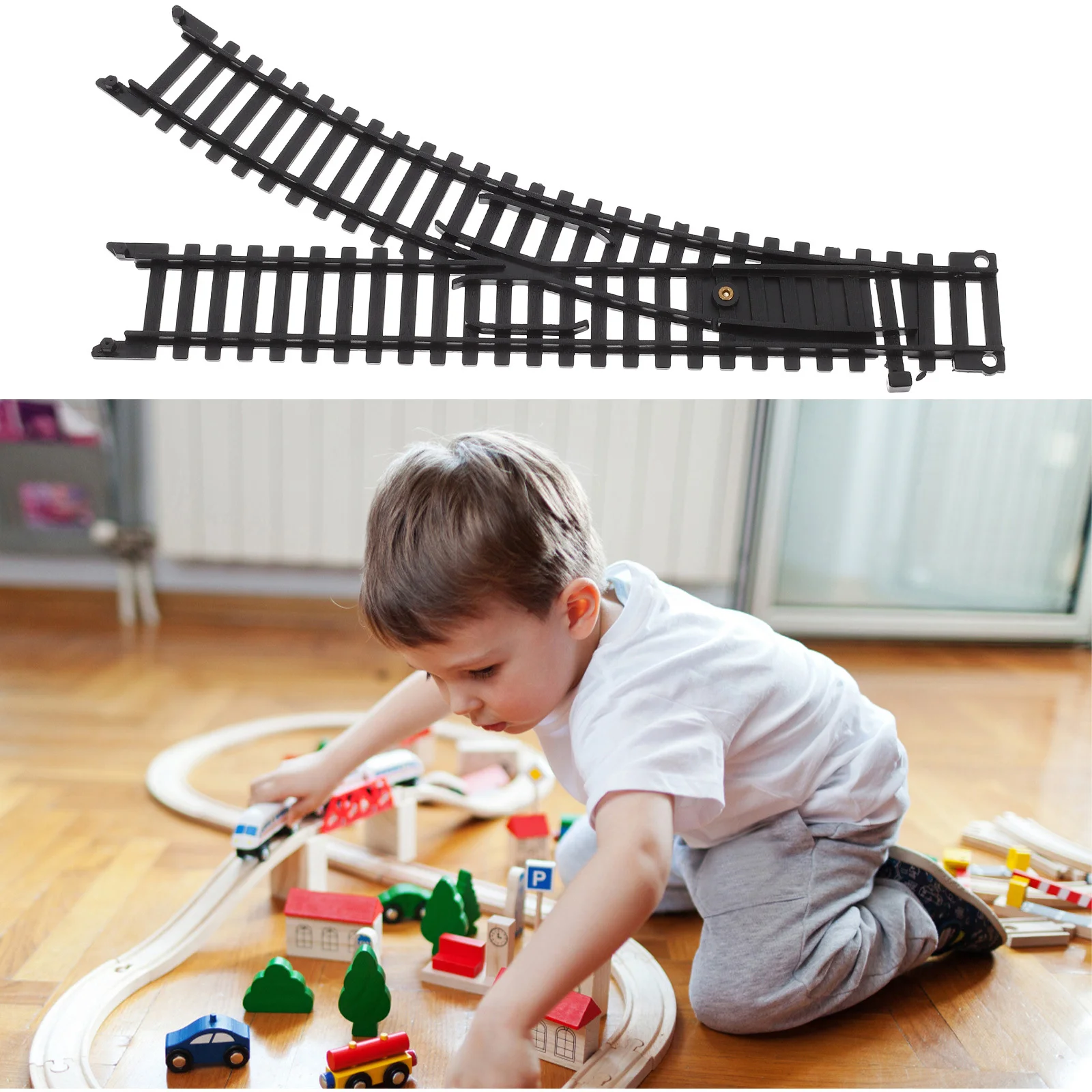 Simulazione Set ad alta velocità Ferrovia elettrica flessibile per bambini Gioco educativo Pista in plastica Treno assemblato