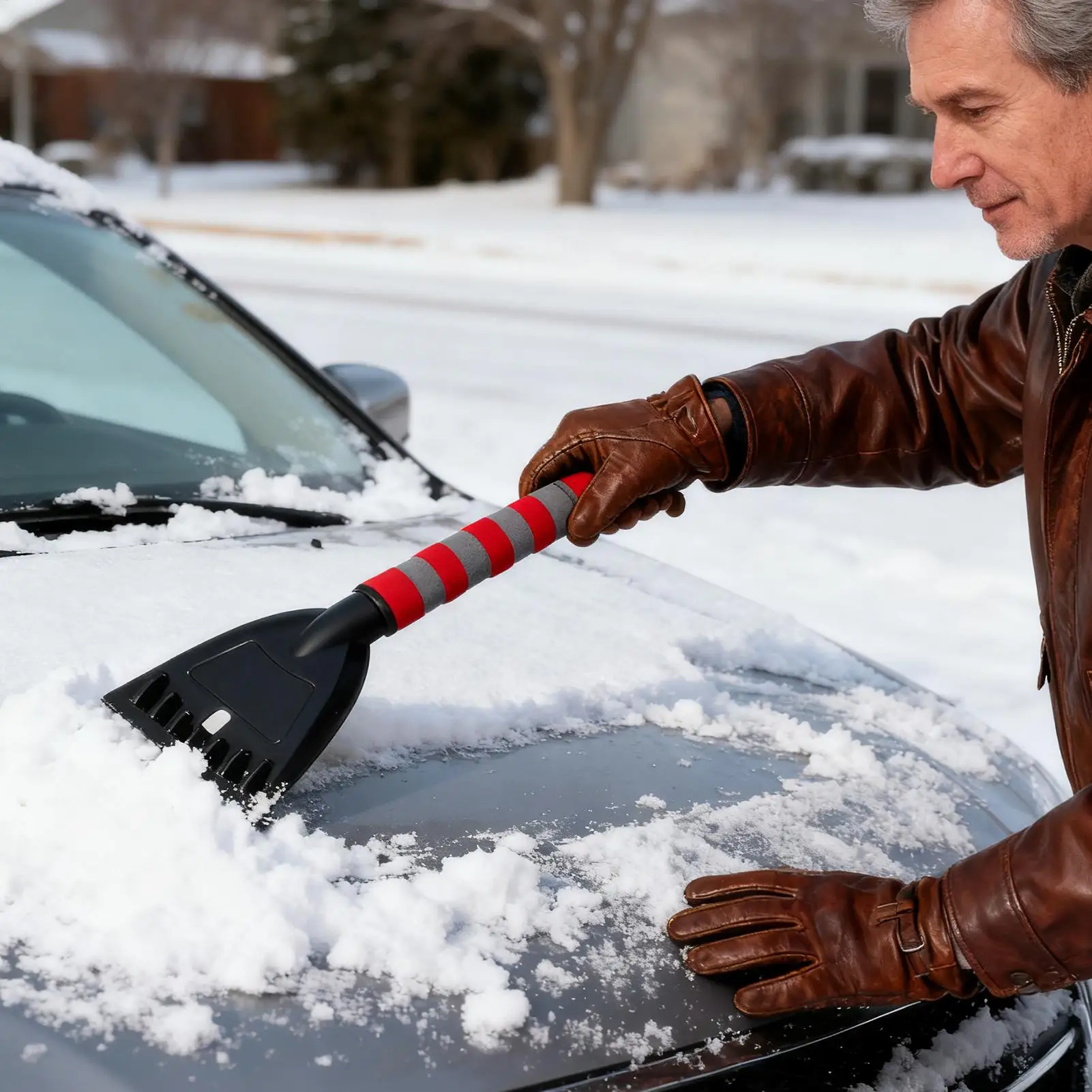 Snow Scraper For Car Multifunctional Portable Auto Supplies Lightweight Snow Shovels For Truck SUV Vehicle Roof Winter Urgency