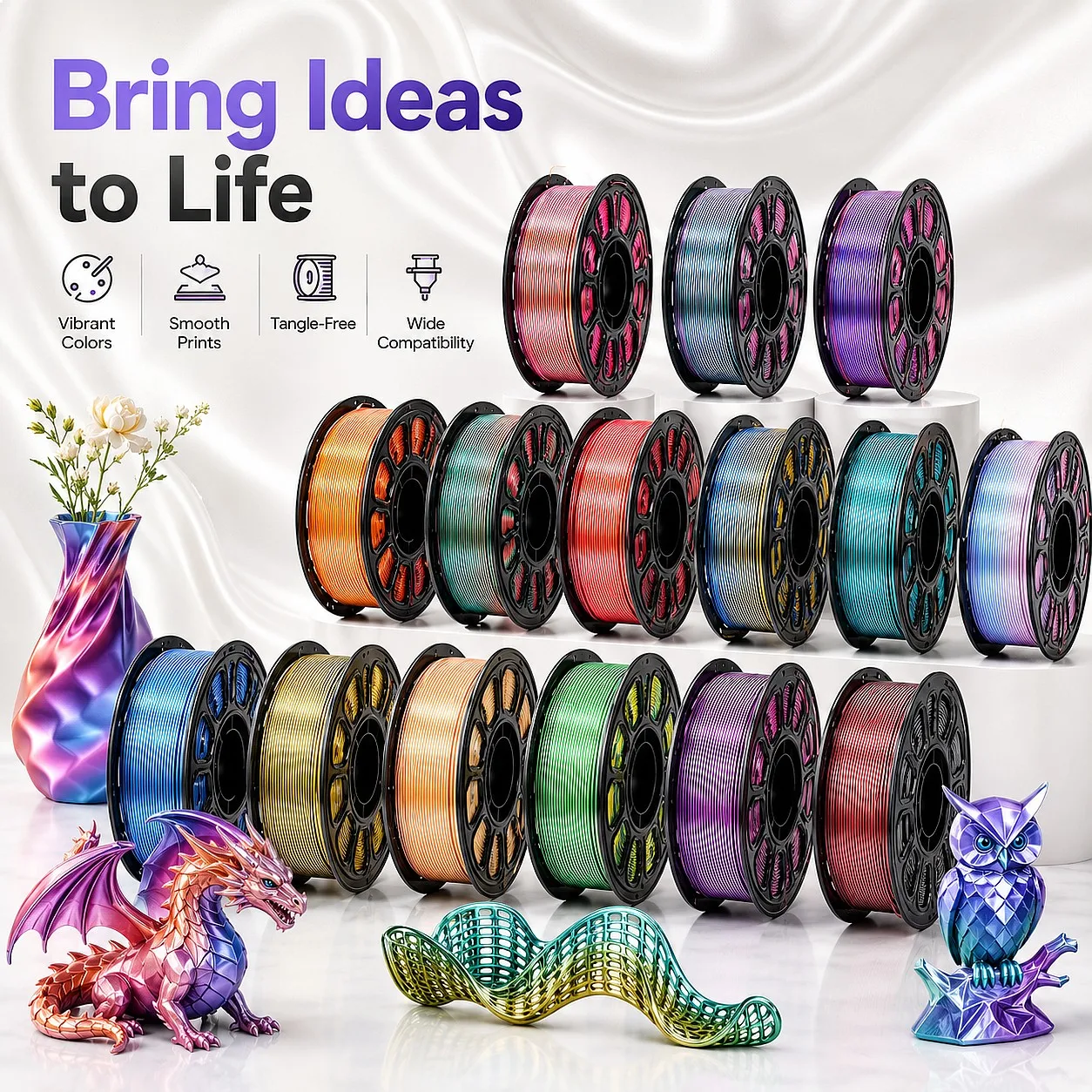 Manufacturing Bulk Impresora Filament Printer Carbon Rods Pla-filament Pla Color 3d Printer Filament Pla 1.75mm 1kg