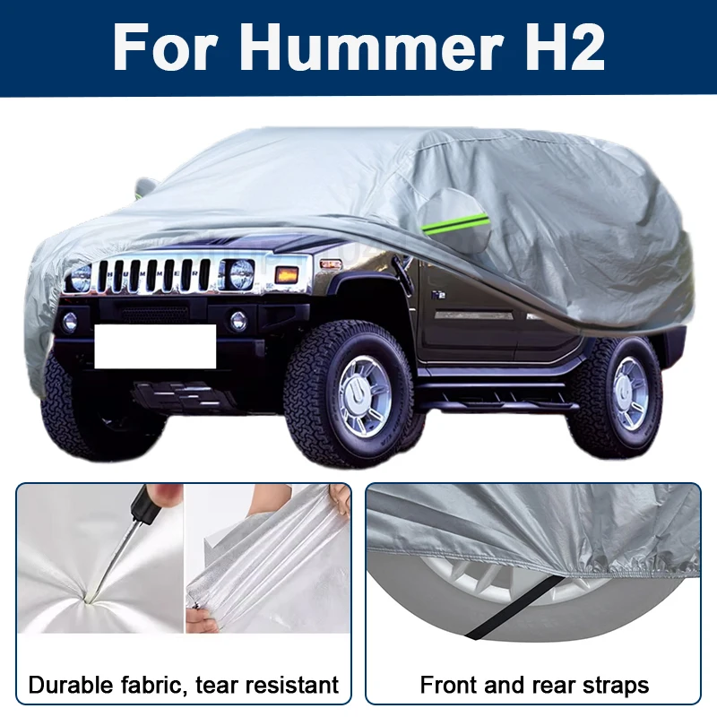 

Outdoor Full Car Cover For Hummer H2 with Reflective Strips Waterproof Snowproof Dustproof UV Protection Auto Accessories